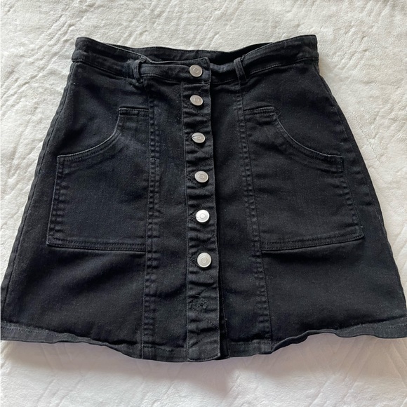 Altar'd State Dresses & Skirts - altar’d state black button jean skirt size small